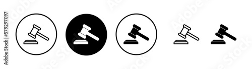 Gavel icon vector illustration. judge gavel sign and symbol. law icon. auction hammer