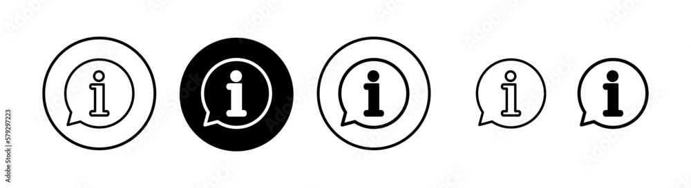 Info sign icon vector illustration. about us sign and symbol. Faq icon Info sign icon vector illustration. about us sign and symbol. Faq icon