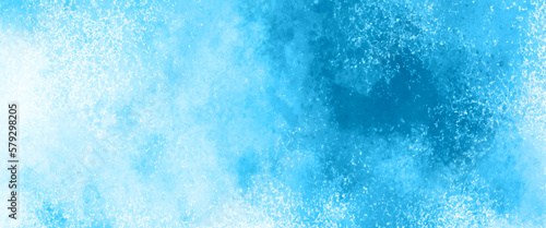 Abstract gradient light sky blue shades watercolor background on white paper texture. Aquarelle painted textured canvas design, abstract blue watercolor splash background, texture of watercolor.	