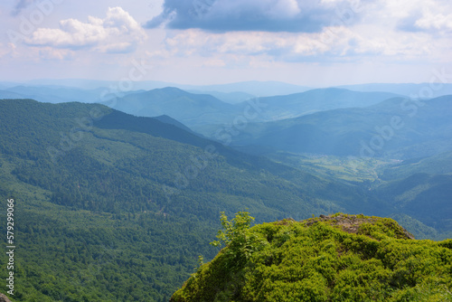 carpathian landscape in summer. view in to the distant valley. travel ukraine