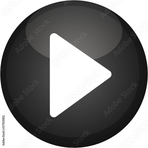 Video play button icon, play pictogram vector illustration