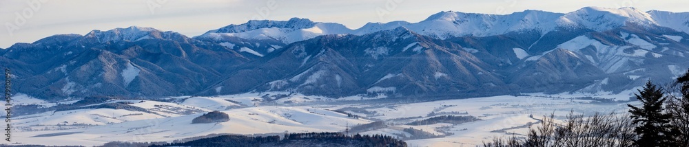 Low Tatras mountains in winter evening, Slovakia Low Tatras mountains in winter evening, Slovakia