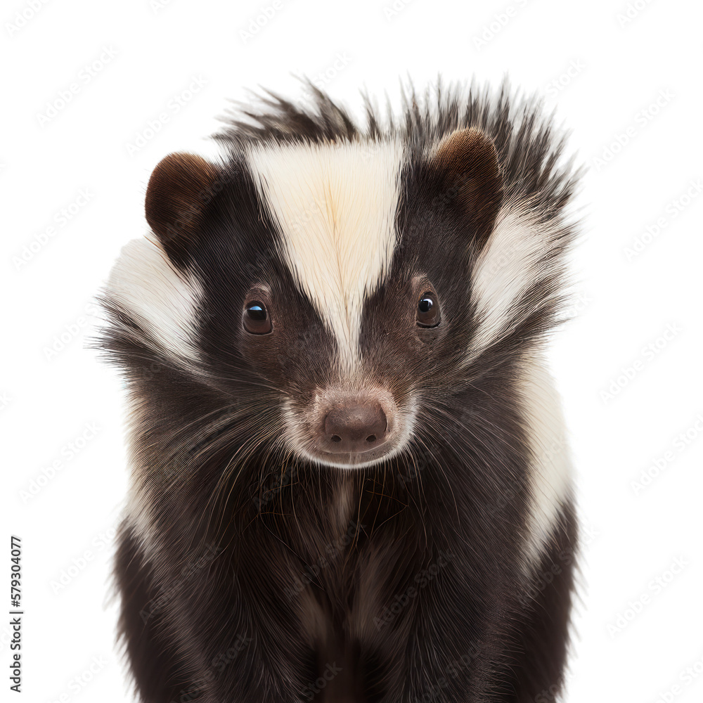 skunk face shot , isolated on transparent background cutout , generative ai skunk face shot , isolated on transparent background cutout , generative ai