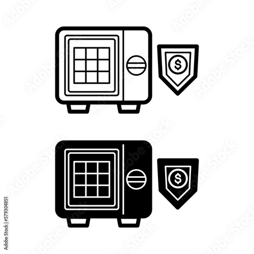 Black and white line icons set: finance, business, currency, investment, money, bank, and financial business icons on the white artboard, minimal flat vector jpg icons