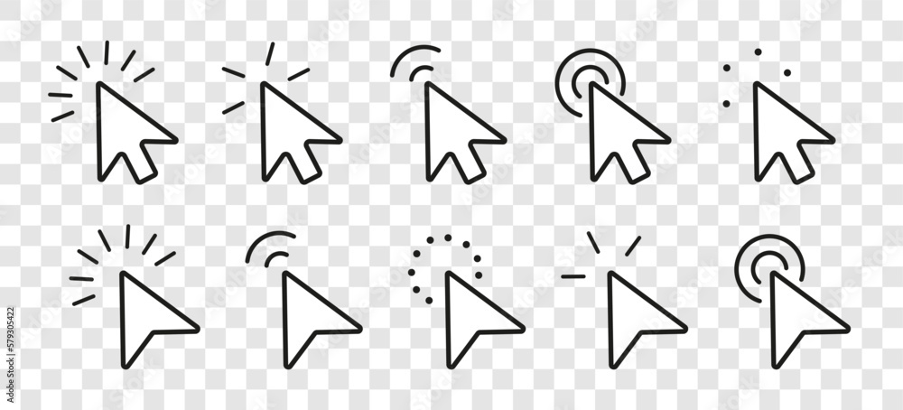 Set of mouse arrow cursor. Digital mouse pointer Set of mouse arrow cursor. Digital mouse pointer