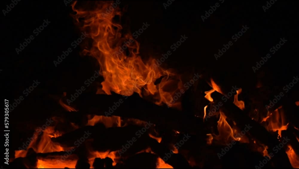 Fire flames on black background, Blaze fire flame texture background, Beautifully, the fire is burning, Fire flames with wood and cow dung bonfire Fire flames on black background, Blaze fire flame texture background, Beautifully, the fire is burning, Fire flames with wood and cow dung bonfire