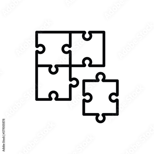 Teamwork symbol. Four pieces of puzzle. Flat icon. Trust, unity, connection. Modern vector illustration.