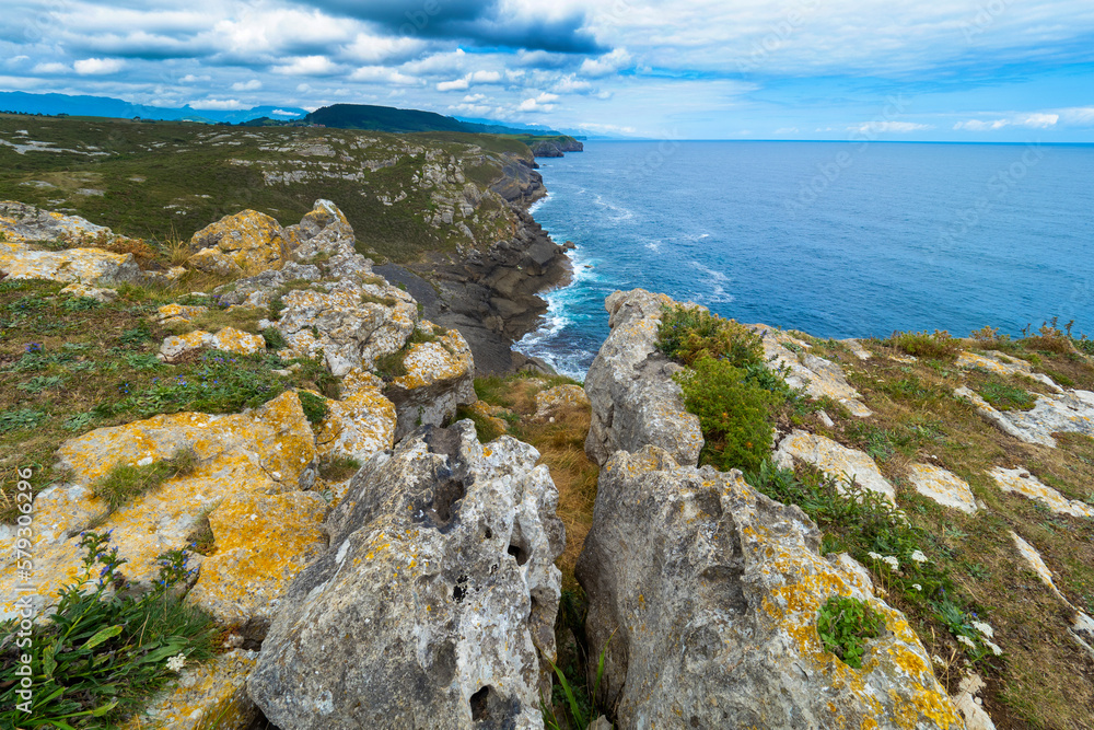 Coastline View, Oyambre Natural Park, Cantabrian Sea, Cantabria, Spain, Europe