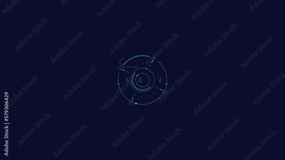 Looped animation of an abstract measurement dial HUD element. Looped animation of an abstract measurement dial HUD element.