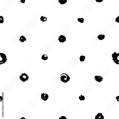 Inky Hand Drawn Dots Pattern on Blotting Paper