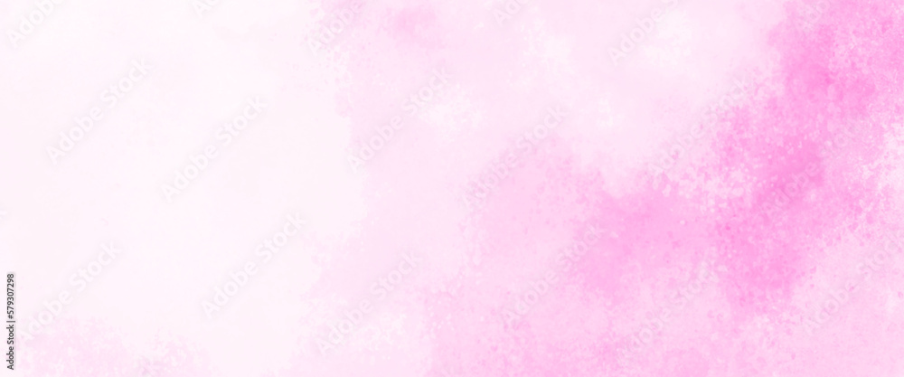 Soft pastel pink watercolor background painted on white paper texture, monochrome pink and white ink effect water color illustration. Abstract grunge pink shades watercolor background.	