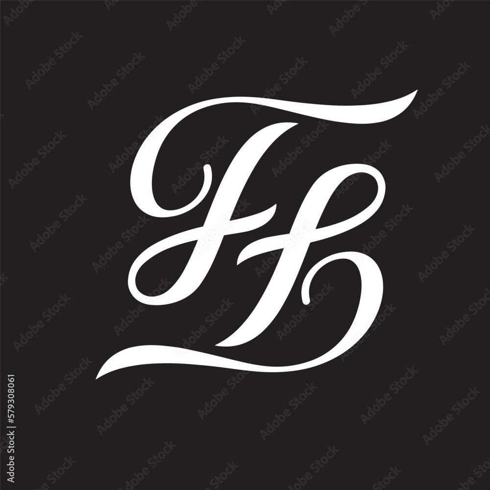 Letters F and F or FF line logo design. Linear minimal stylish emblem. Luxury elegant vector element. Premium business logotype. Graphic alphabet symbol for corporate business identity, symbol, icon, 
