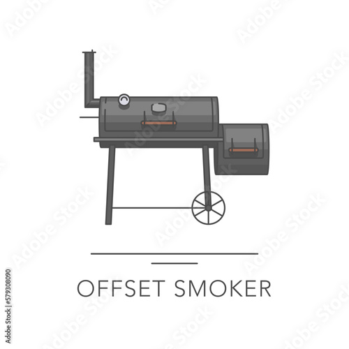 Offset smoker outline colorful icon. Vector illustration