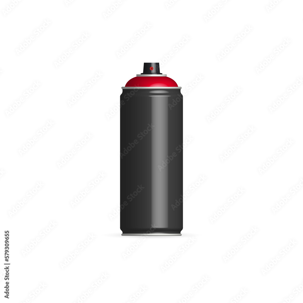 Spray can with paint, 3D vector illustration, front view. Spray can with paint, 3D vector illustration, front view.