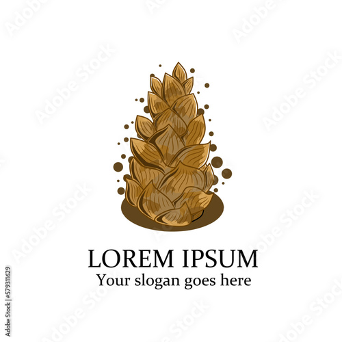 Vector logo design of pine cones, spruce, pine cones