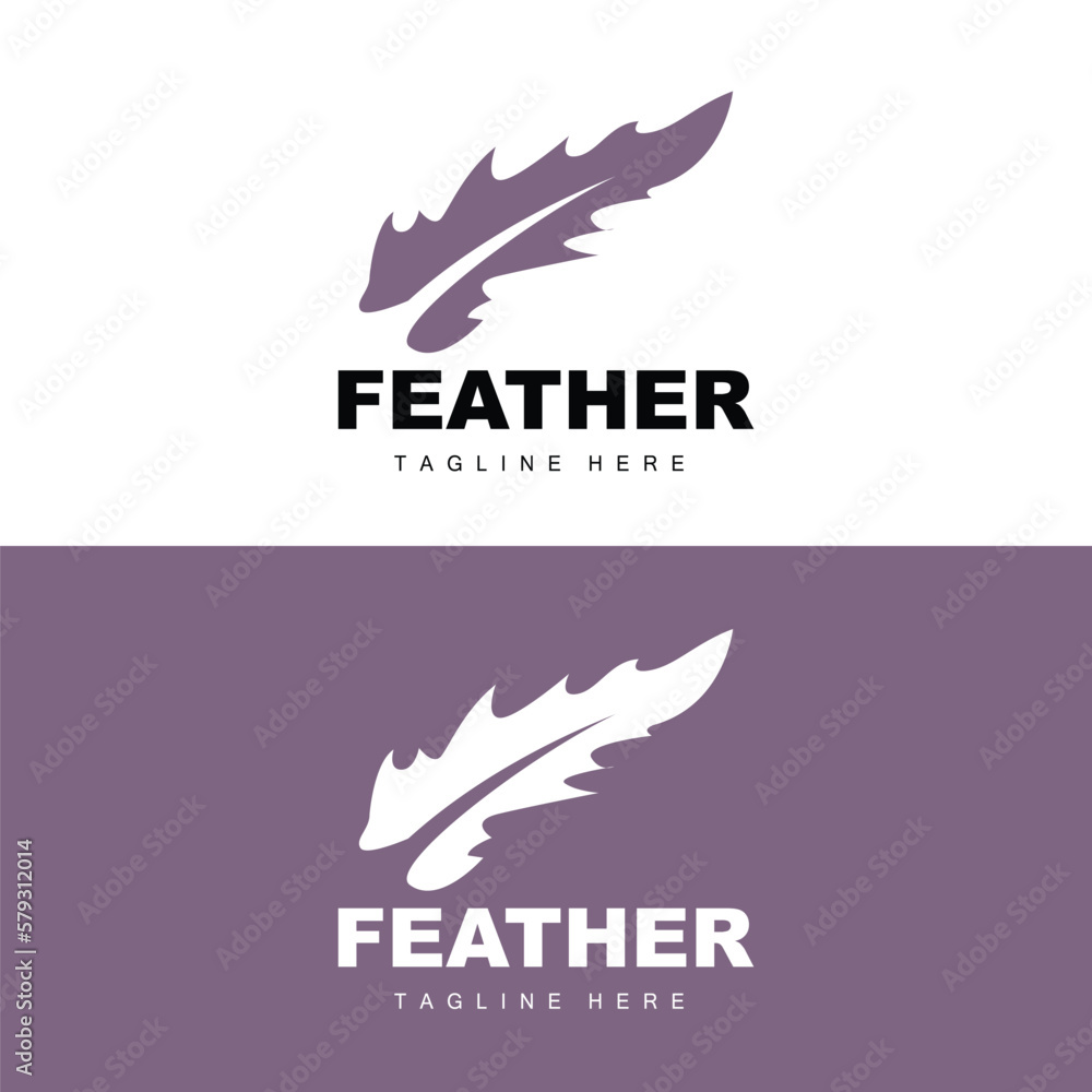 Feather Logo, Abstract Simple Feather Design, Wing Feather Vector, Pencil Stationery, Simple Icon Feather Logo, Abstract Simple Feather Design, Wing Feather Vector, Pencil Stationery, Simple Icon