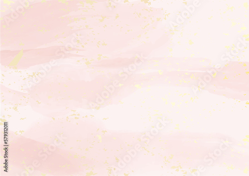 金箔とシンプルな桜色の和紙風アブストラクト背景素材