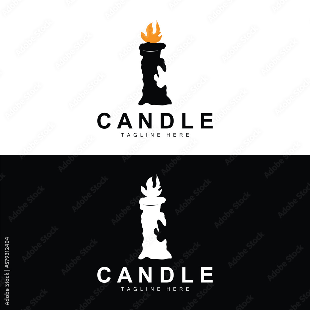 Candle Logo, Flame Lighting Design, Burning luxury Vector, Illustration Template Icon Candle Logo, Flame Lighting Design, Burning luxury Vector, Illustration Template Icon