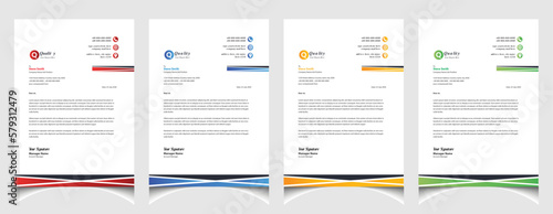 Corporate business colourful letterhead template with a4 size stationary item modern letterhead.