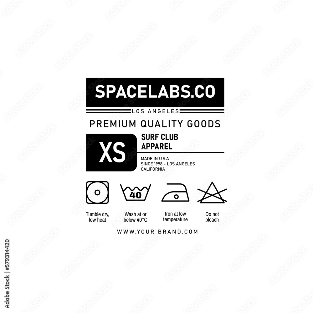 Obraz premium Clothing washing Label tag vector templates