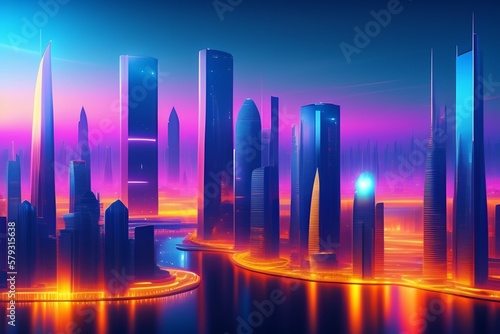night city skyline ai generative