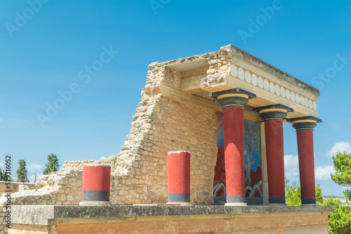 Palace of Knossos, colorful and ancient greek palace, Crete