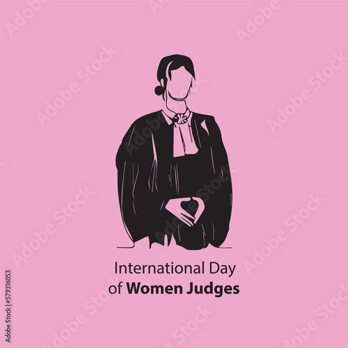 International Day of Women Judges vector, illustration. Empowered representation of women in society concept art. women judges enhance the legitimacy of courts and send powerful signals.