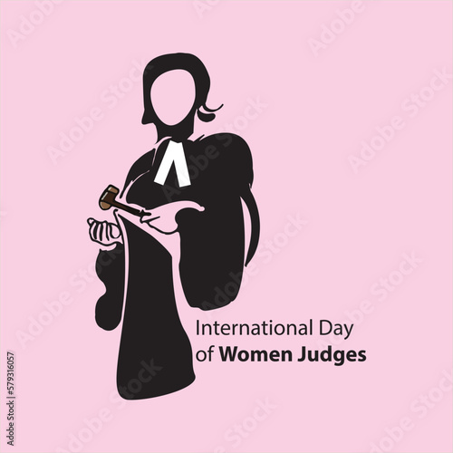 International Day of Women Judges vector, illustration. Empowered representation of women in society concept art. women judges enhance the legitimacy of courts and send powerful signals.