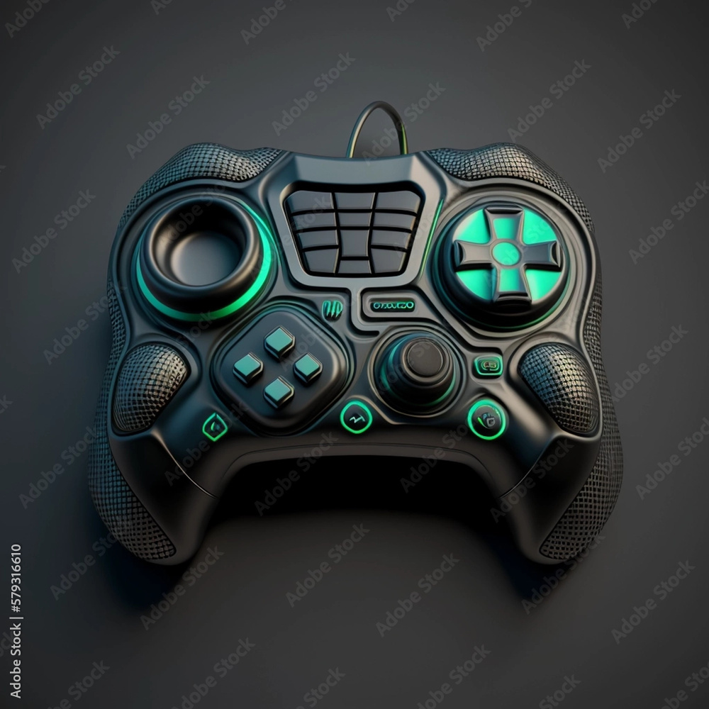 Futuristic concept of a gamepad. Generative AI Futuristic concept of a gamepad. Generative AI
