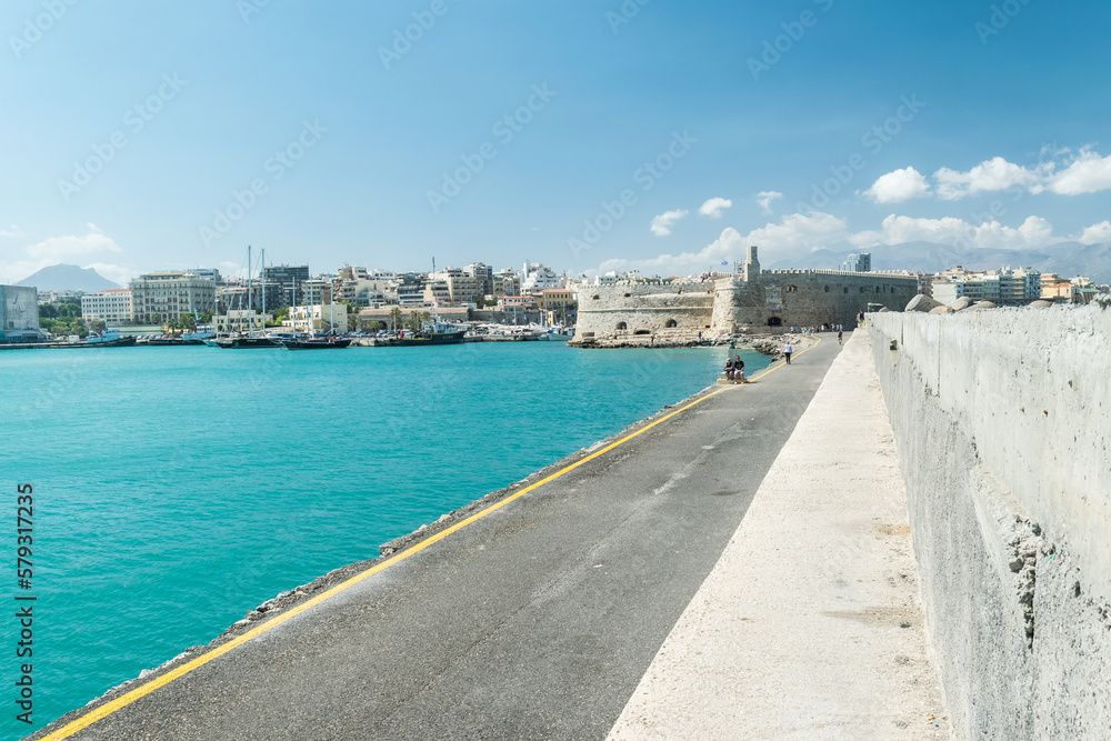 Heraklion harbour in Crete, Greece