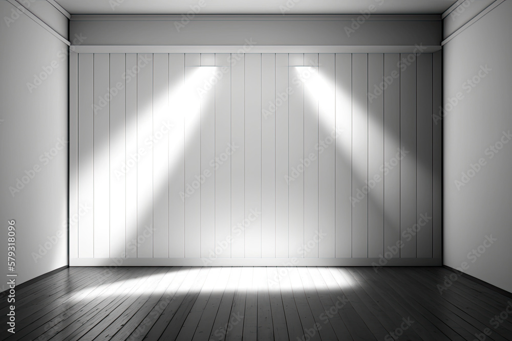 Empty room, black and white, generative ai Empty room, black and white, generative ai