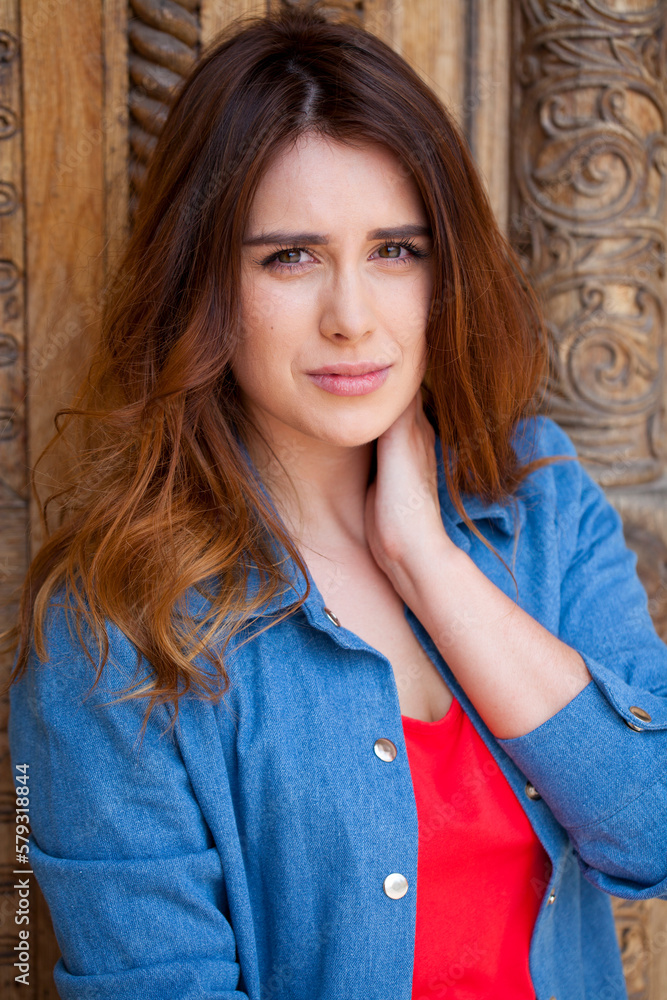 Fototapeta premium Portrait of beautiful woman outdoor