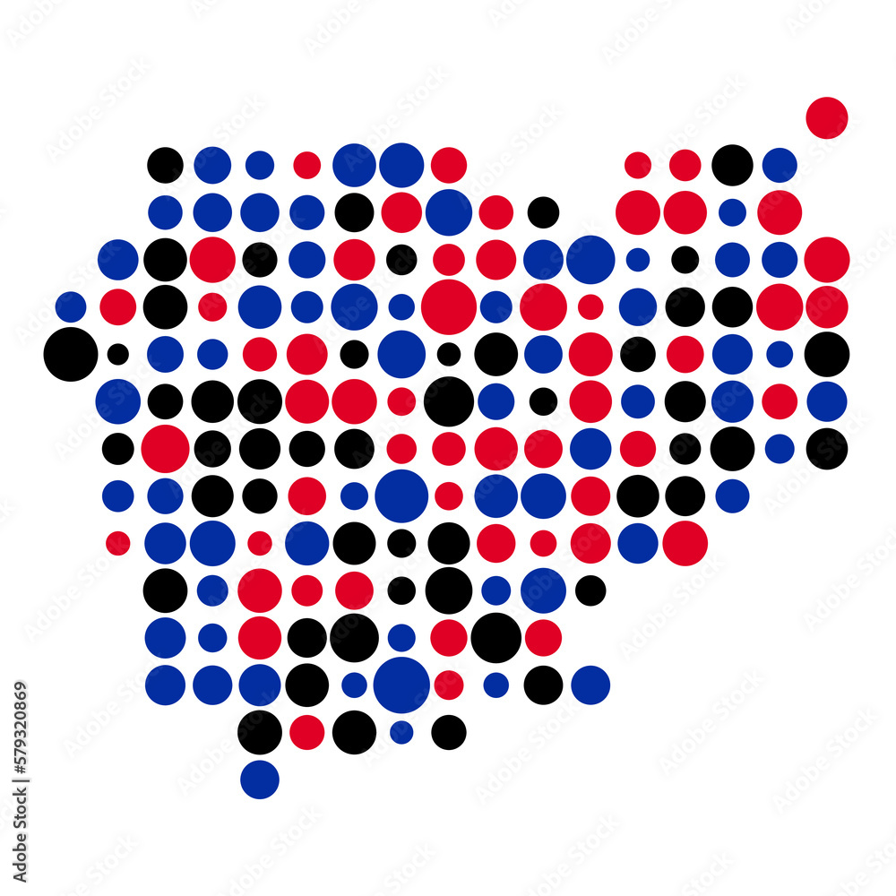 Cambodia Silhouette Pixelated pattern map illustration Cambodia Silhouette Pixelated pattern map illustration