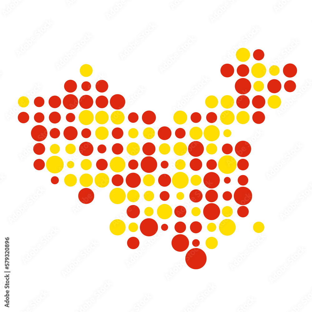 China Silhouette Pixelated pattern map illustration China Silhouette Pixelated pattern map illustration