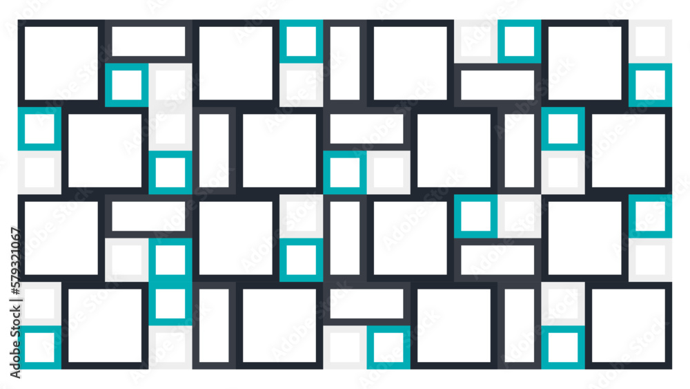 A collection of large and small squares with rectangles arranged to form a unique background. A collection of large and small squares with rectangles arranged to form a unique background.
