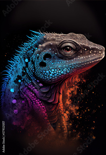 Lizard print. AI render.