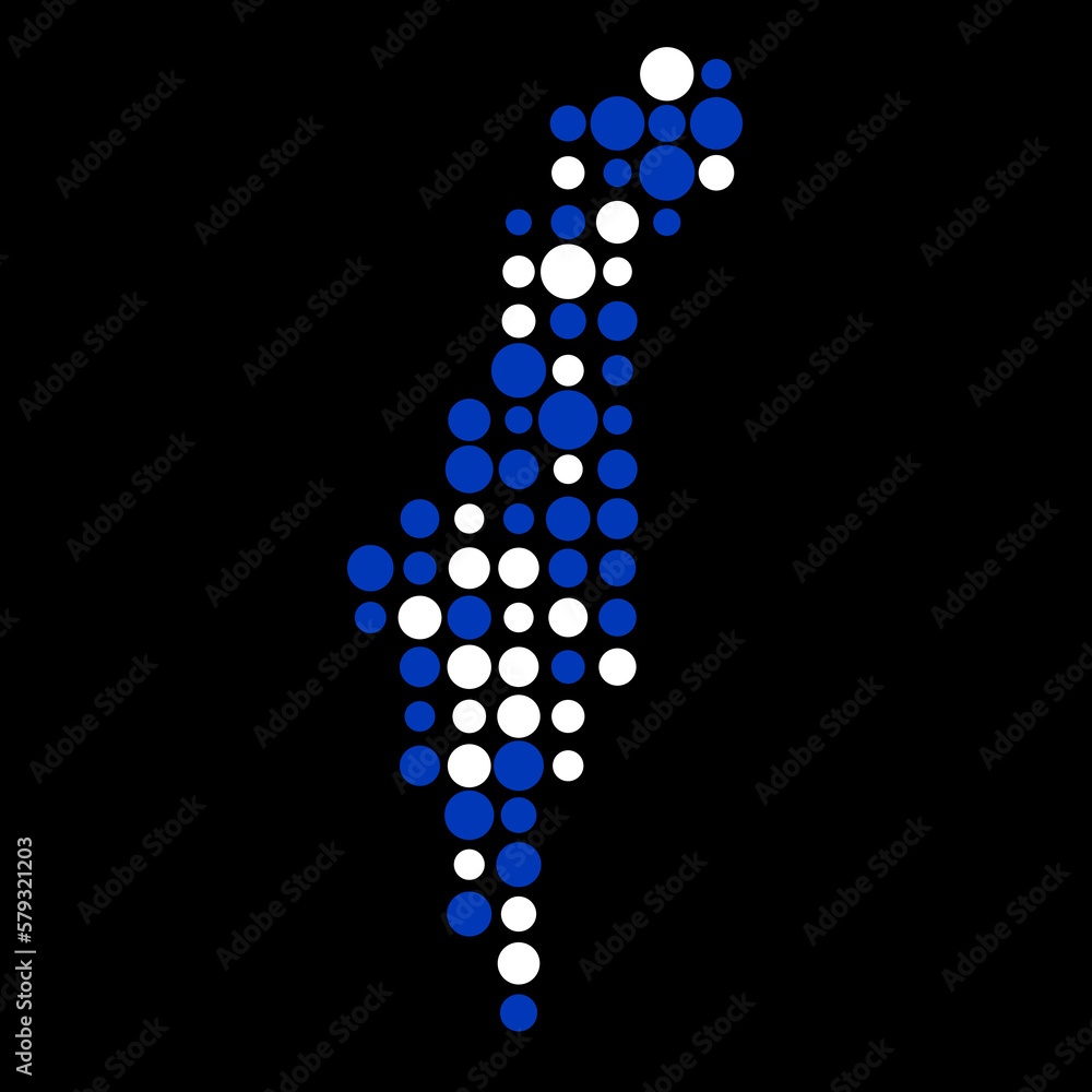 Israel Silhouette Pixelated pattern map illustration