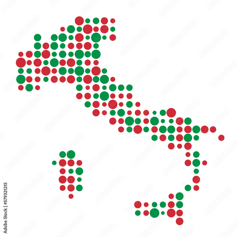 Italy Silhouette Pixelated pattern map illustration Italy Silhouette Pixelated pattern map illustration