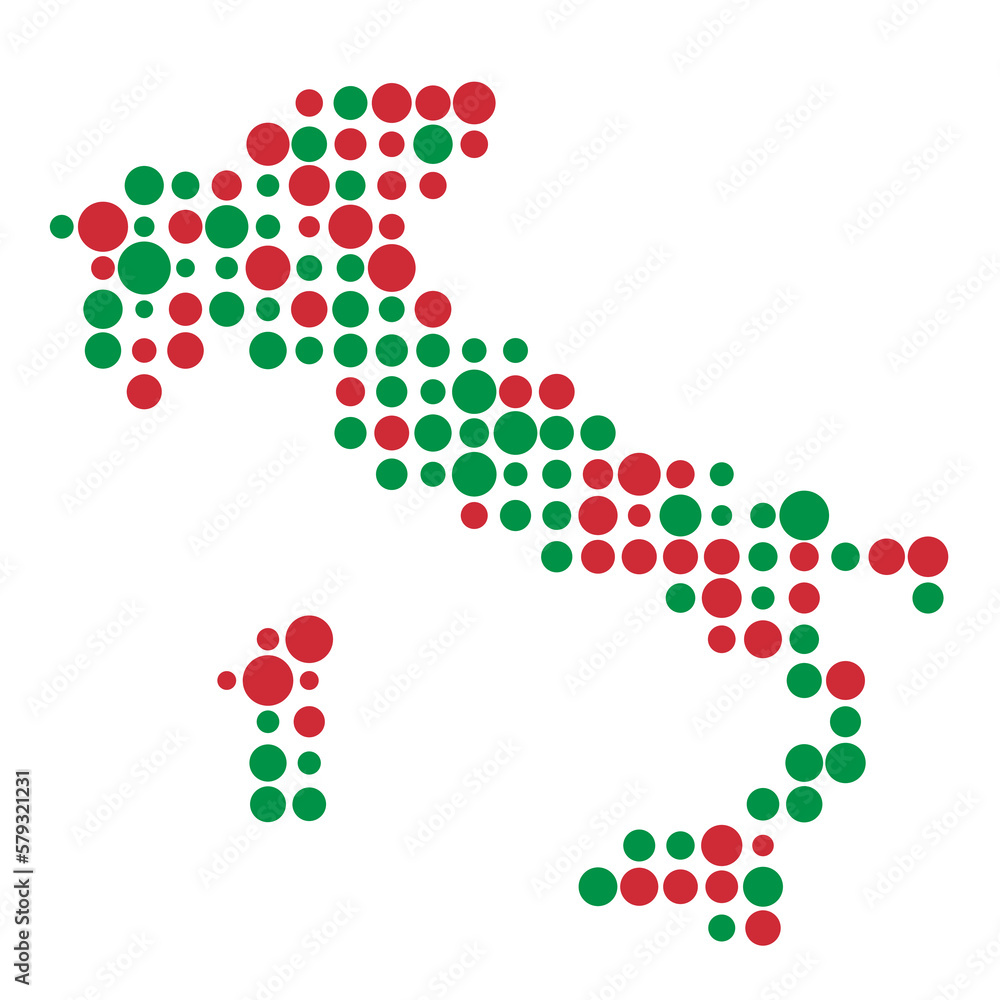 Italy Silhouette Pixelated pattern map illustration Italy Silhouette Pixelated pattern map illustration