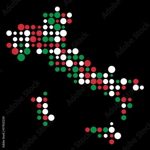 Italy Silhouette Pixelated pattern map illustration