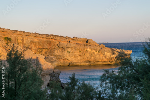 Koutelo beach over the Lybian Sea, near Nomikiana, Crete, Greece