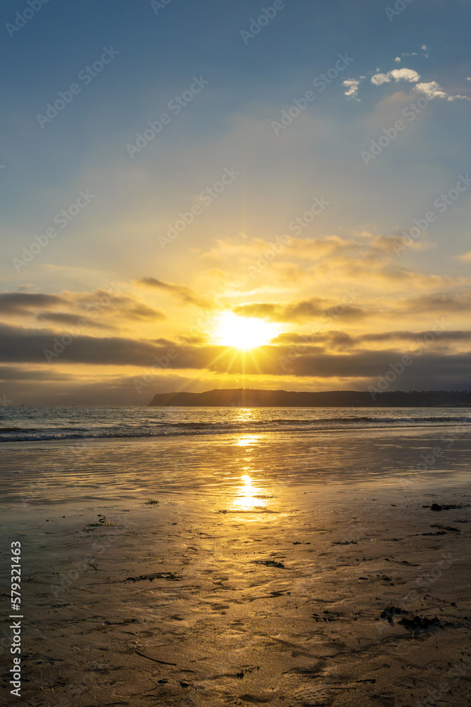 Sunset on Coronado beach, San Diego, California