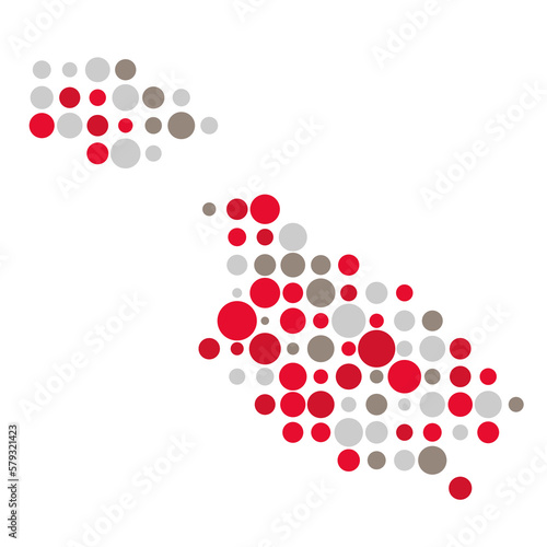 Malta Silhouette Pixelated pattern map illustration