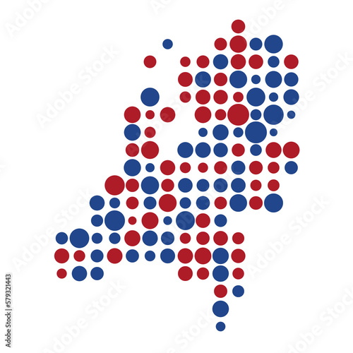Netherlands Silhouette Pixelated pattern map illustration