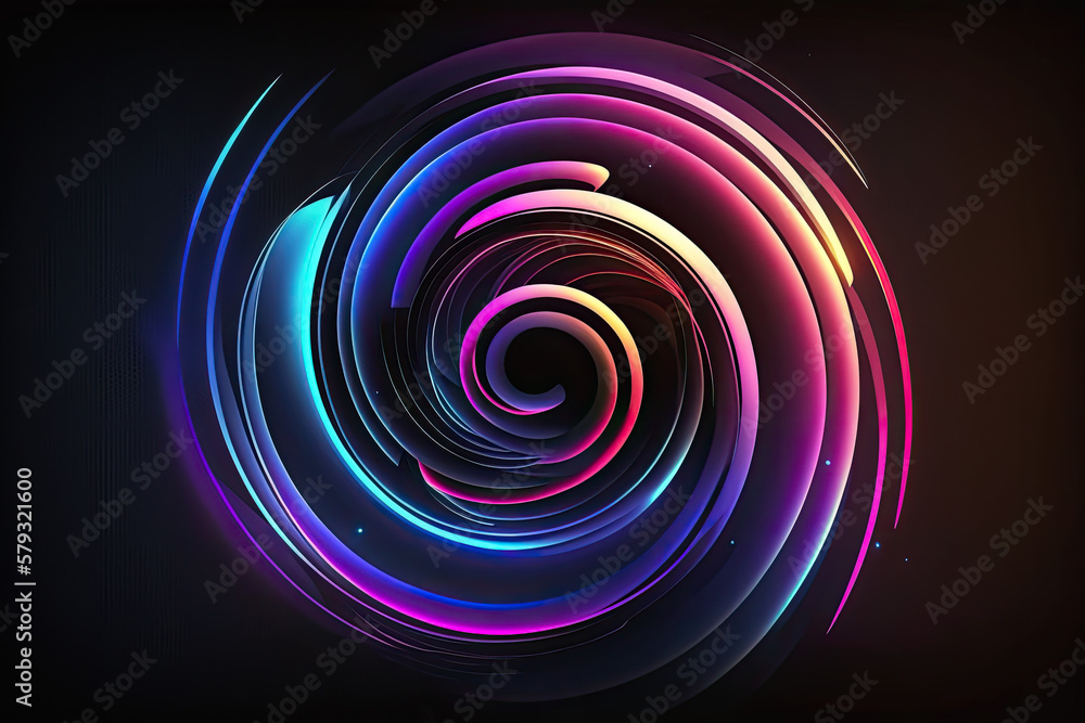 Obraz premium Neon light graphic element, generative ai