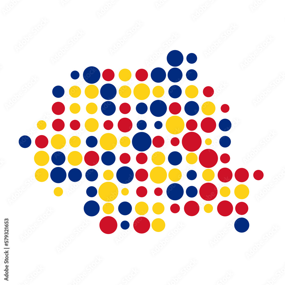 Romania Silhouette Pixelated pattern map illustration Romania Silhouette Pixelated pattern map illustration
