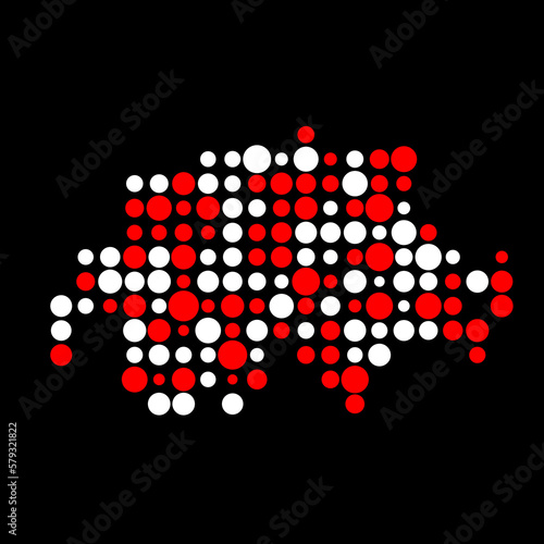 Switzerland Silhouette Pixelated pattern map illustration