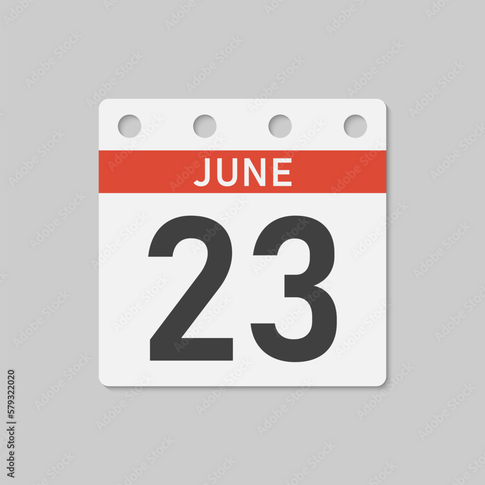 Icon page calendar day - 23 June Icon page calendar day - 23 June