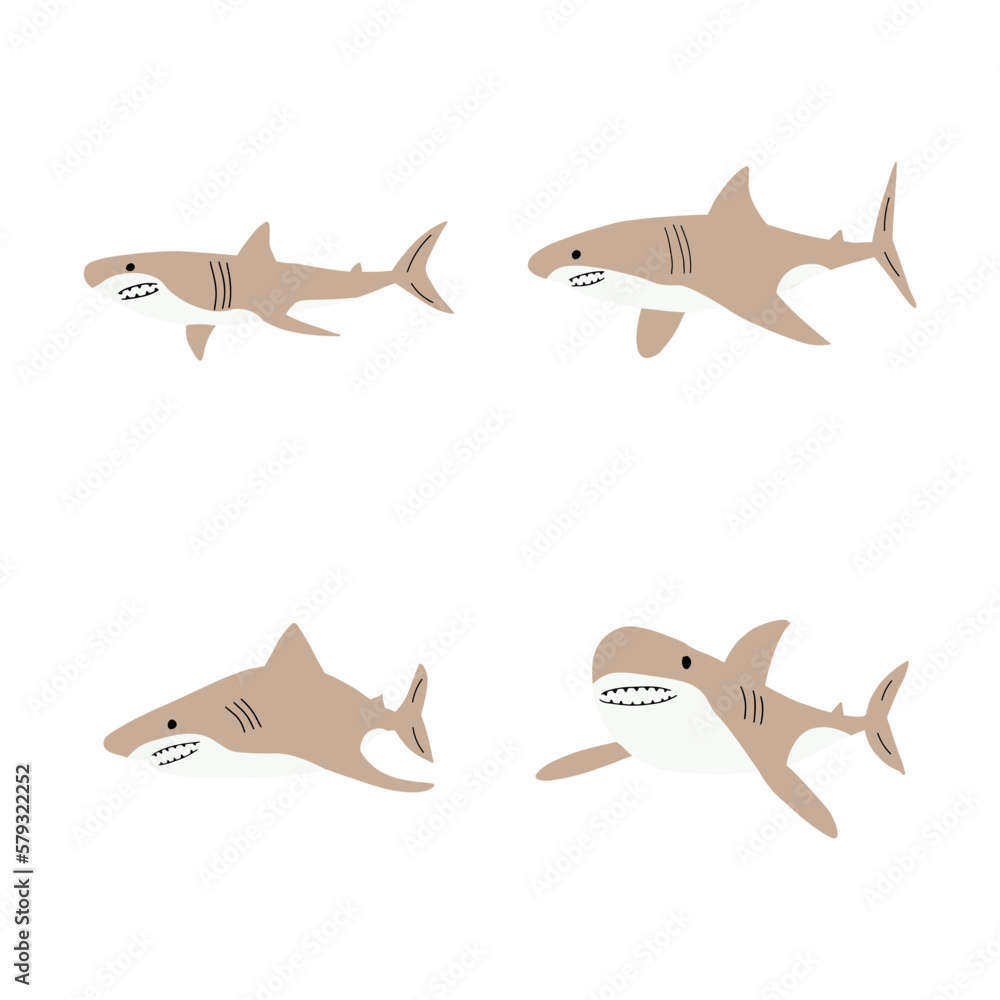 Shark. Sea animal. Marine animal in Scandinavian style. Shark. Sea animal. Marine animal in Scandinavian style.