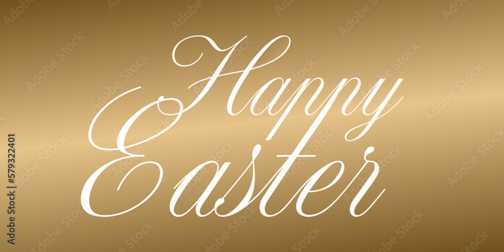 Gold tekst, Happy Easter - obrazy, fototapety, plakaty 
